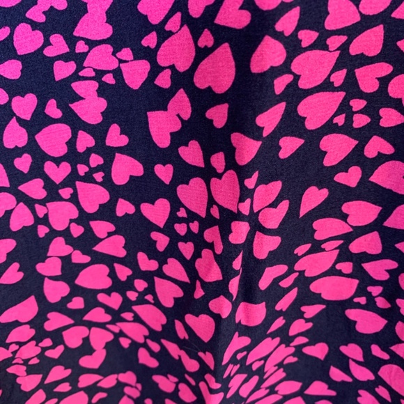 Loft Heart Print Dress Womens 10 PETITE NWT Blue Pink Long Sleeve Valentines - Picture 5 of 12
